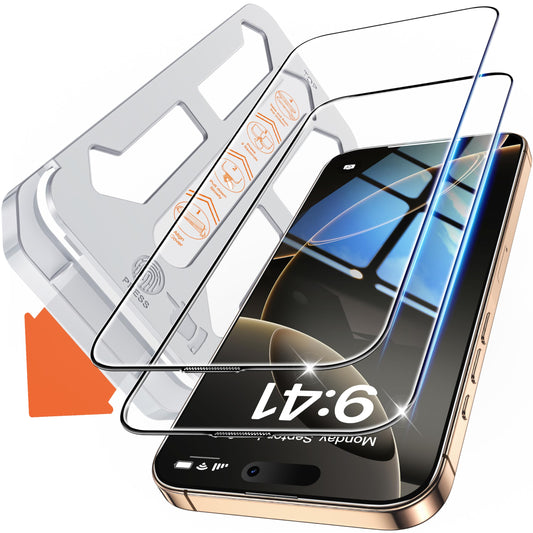 Tentoki Flash Fit Classic HD Clear Glass for iPhone 16 Pro - 2 Pack