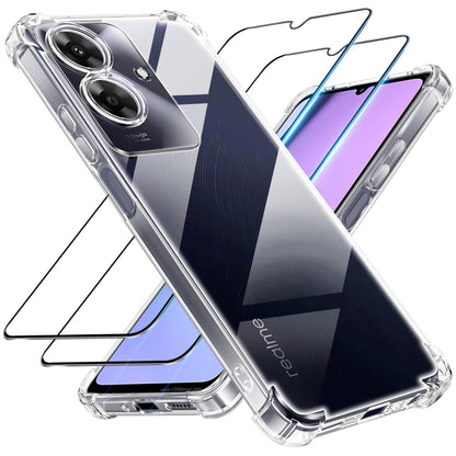 Tentoki Crystal Clear Protection Kit for Realme Note 60 - Case + 2 HD Glass