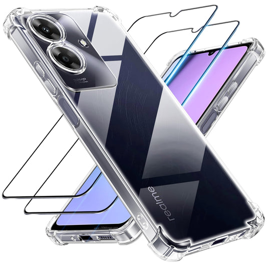Tentoki Crystal Clear Protection Kit for Realme Note 60 - Case + 2 HD Glass