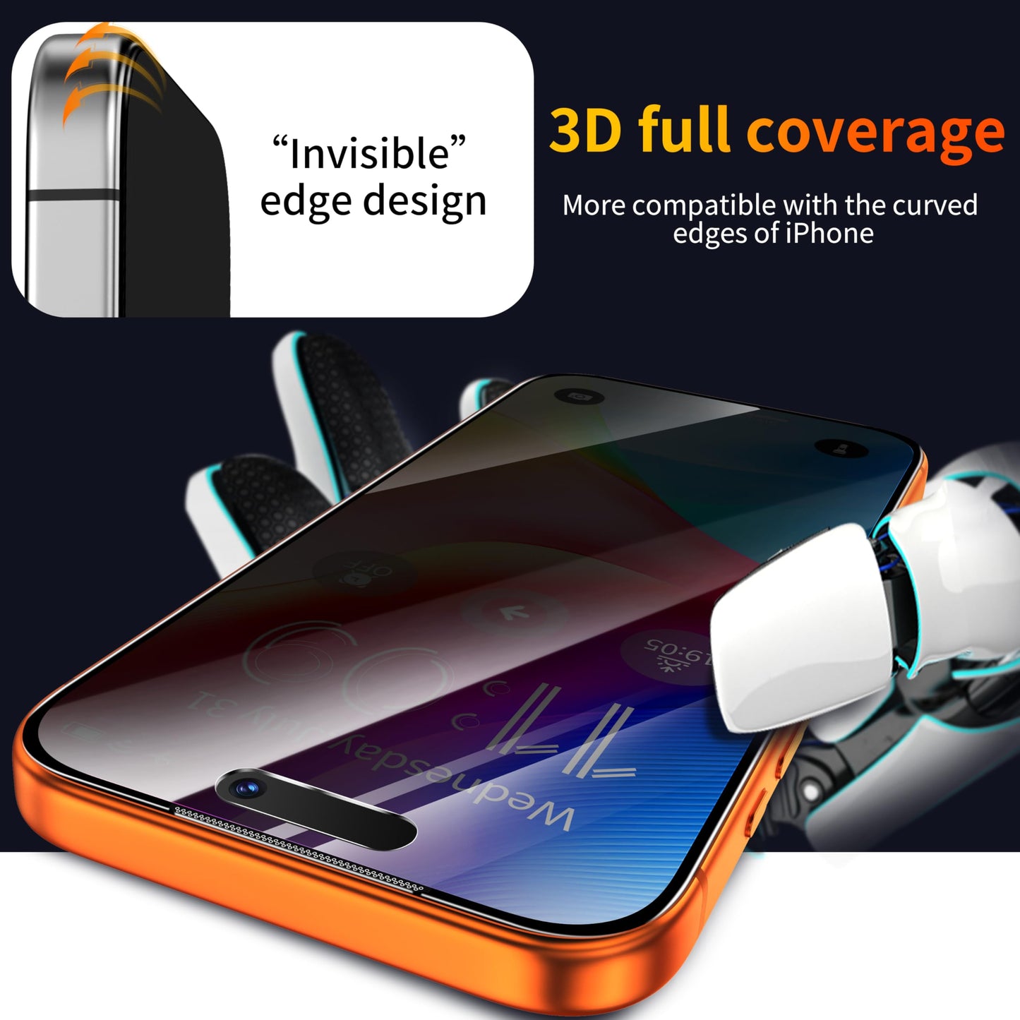 Tentoki Flash Fit Classic Privacy Glass for iPhone 17 Pro Max - 2 Pack