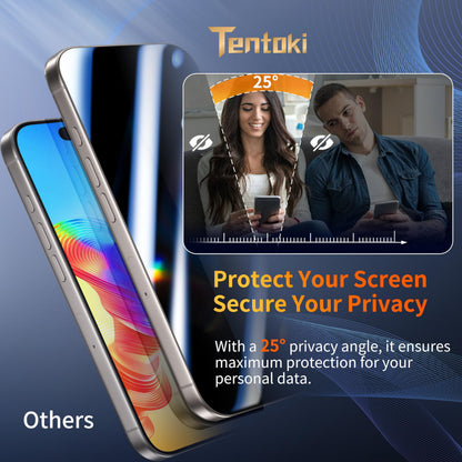 Tentoki Flash Fit Pro Privacy Glass for iPhone 15 / 16 - 2 Pack