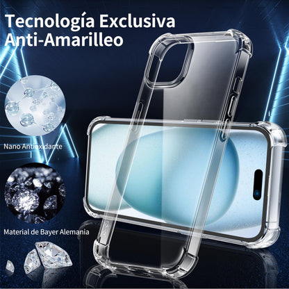 Tentoki Crystal Clear Protection Kit for iPhone 15 Plus - Case + 2 HD Glass