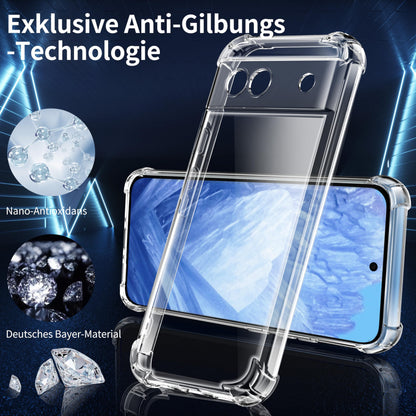 Tentoki Crystal Clear Protection Kit for Google Pixel 8a - Case + 2 HD Glass