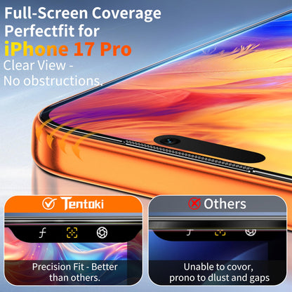 Tentoki Flash Fit Pro HD Clear Glass for iPhone 17 Pro - 2 Pack