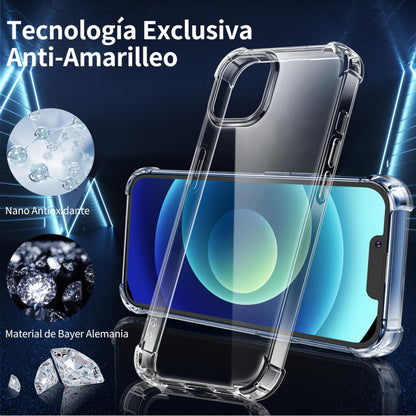 Tentoki Crystal Clear Protection Kit for iPhone 12 - Case + 2 HD Glass