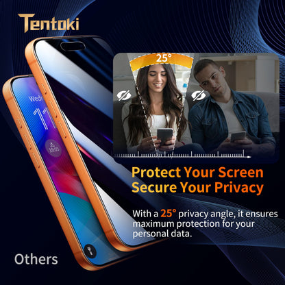 Tentoki Flash Fit Classic Privacy Glass for iPhone 17 Pro Max - 2 Pack