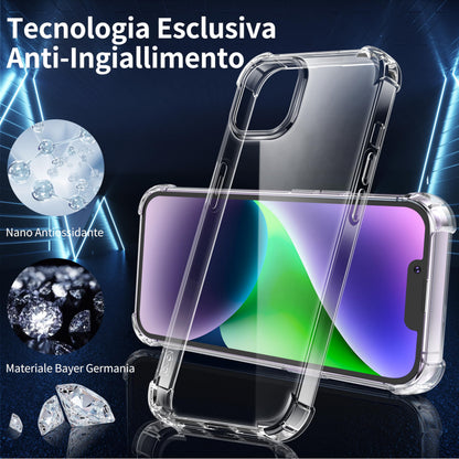 Tentoki Crystal Clear Protection Kit for iPhone 14 Plus - Case + 2 HD Glass
