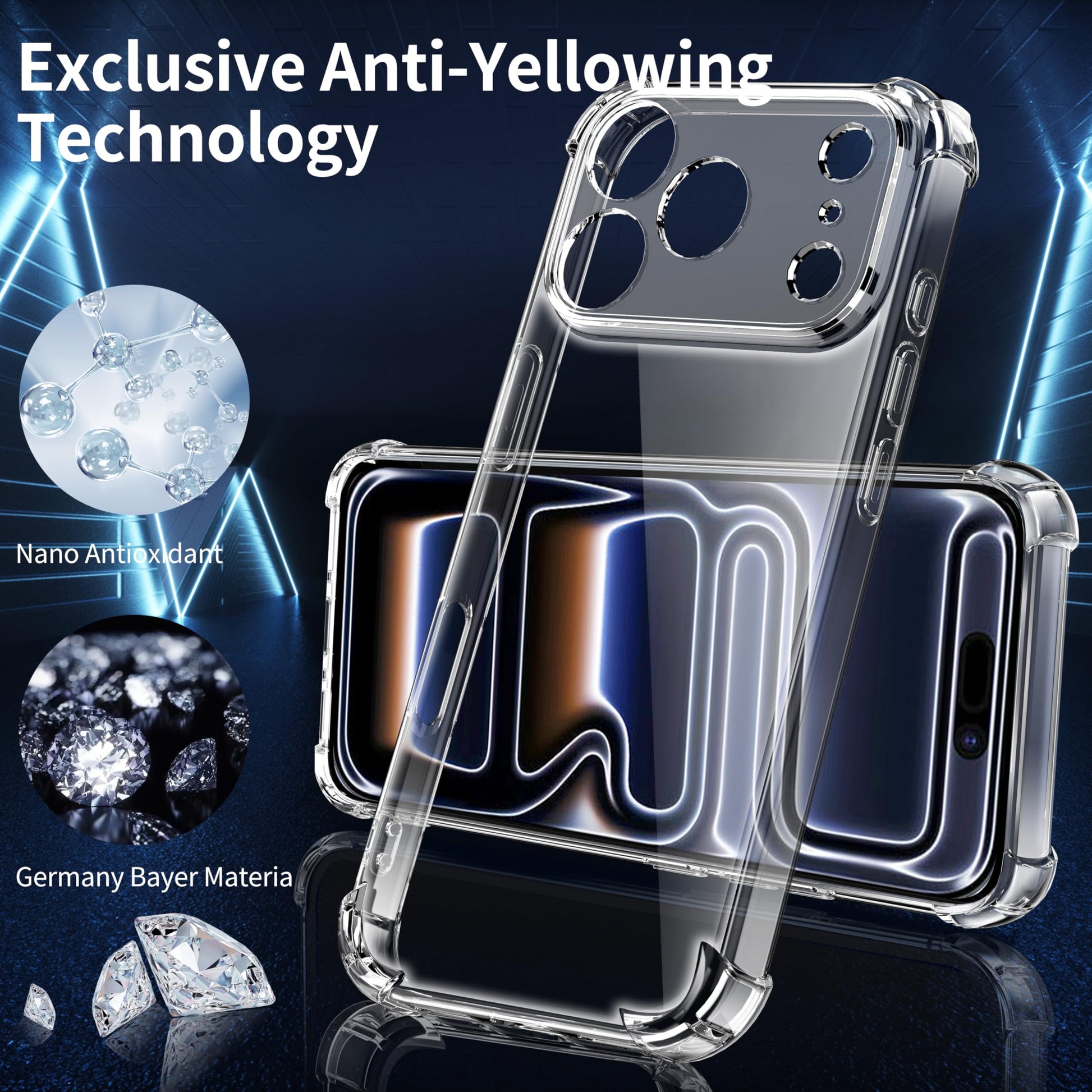 Tentoki Crystal Clear Case for iPhone 17 Pro Max