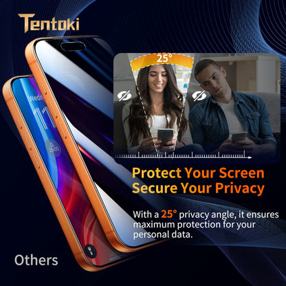 Tentoki Flash Fit Classic Privacy Glass for iPhone 17 Pro - 2 Pack
