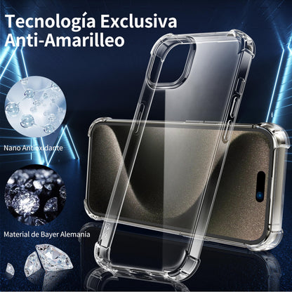 Tentoki Crystal Clear Protection Kit for iPhone 15 Pro Max - Case + 2 HD Glass