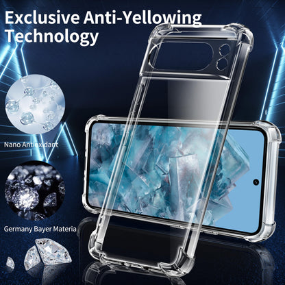 Tentoki Crystal Clear Protection Kit for Google Pixel 8 Pro - Case + 2 HD Glass