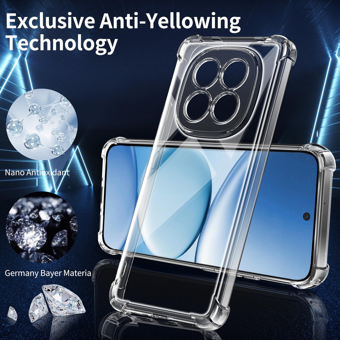 Tentoki Crystal Clear Case for Xiaomi Redmi Note 15 Pro 4G 国外版