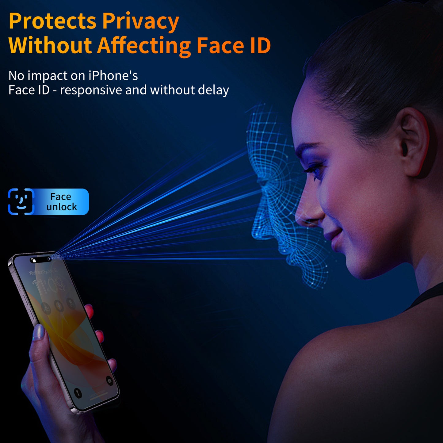 Tentoki Privacy Screen Protector for iPhone 15 Plus / 16 Plus (6.7 inch), Compatible With Face ID, 25° Anti Spy Premium 9H+ Tempered Glass Film [Auto Dust Elimination] [No Bubbles] 2 Pack