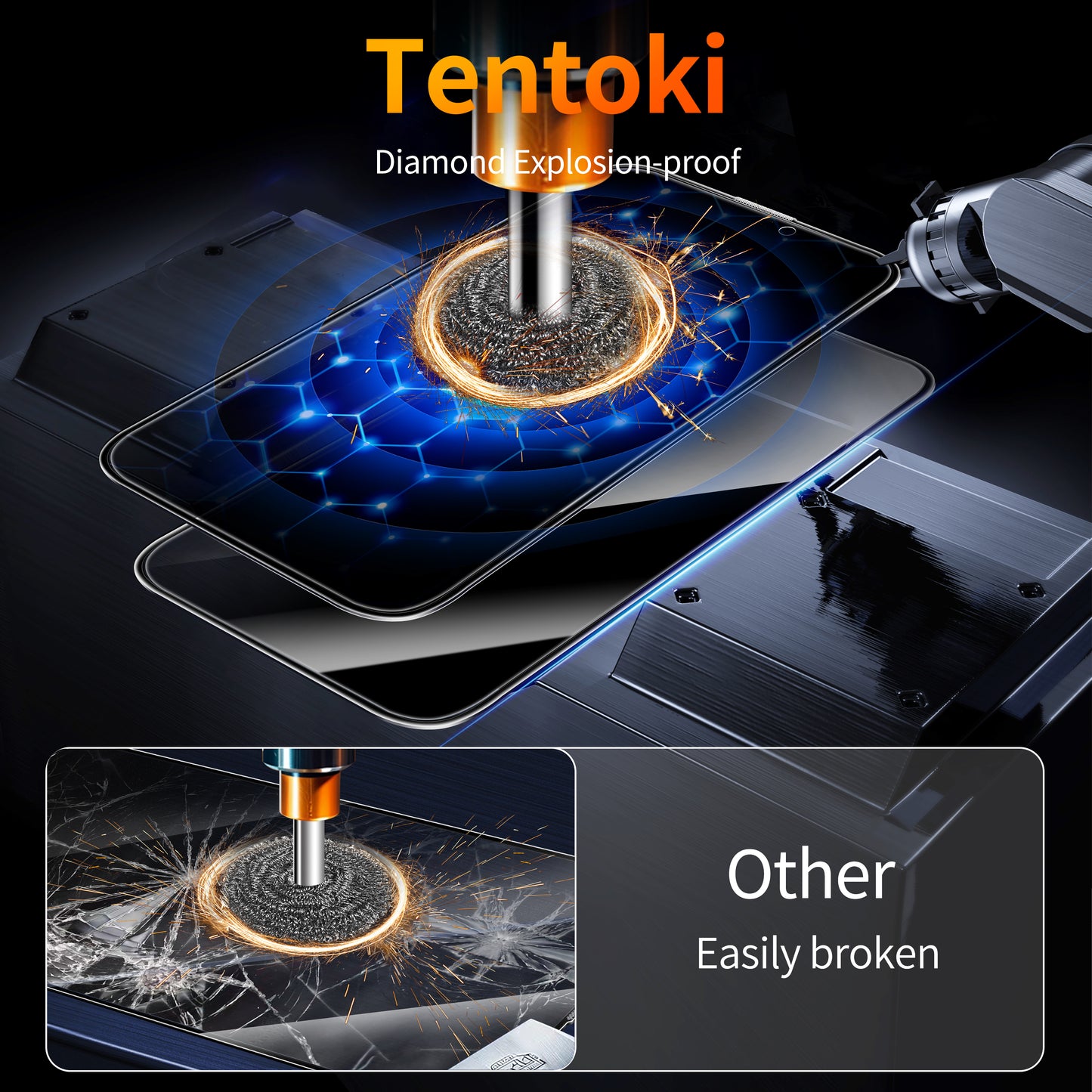 Tentoki Privacy Screen Protector for iPhone 15 Plus / 16 Plus (6.7 inch), Compatible With Face ID, 25° Anti Spy Premium 9H+ Tempered Glass Film [Auto Dust Elimination] [No Bubbles] 2 Pack